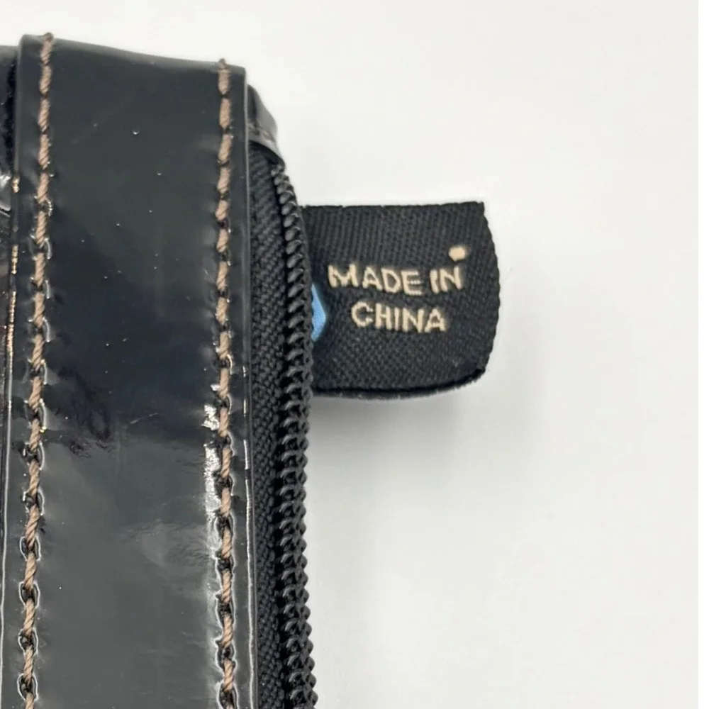 Coach Wristlet Black Patent Leather‎ Signature C Embossed Monogram
